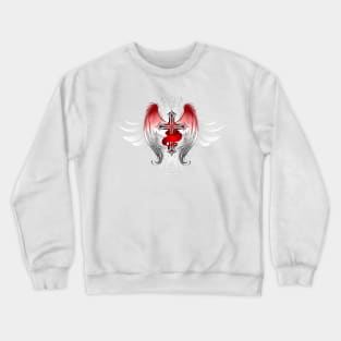 Cross with angel wings Crewneck Sweatshirt